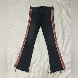 Veronica Beard Carolyn Baby Boot Fray Pink Aztec Tux Jeans Size 27